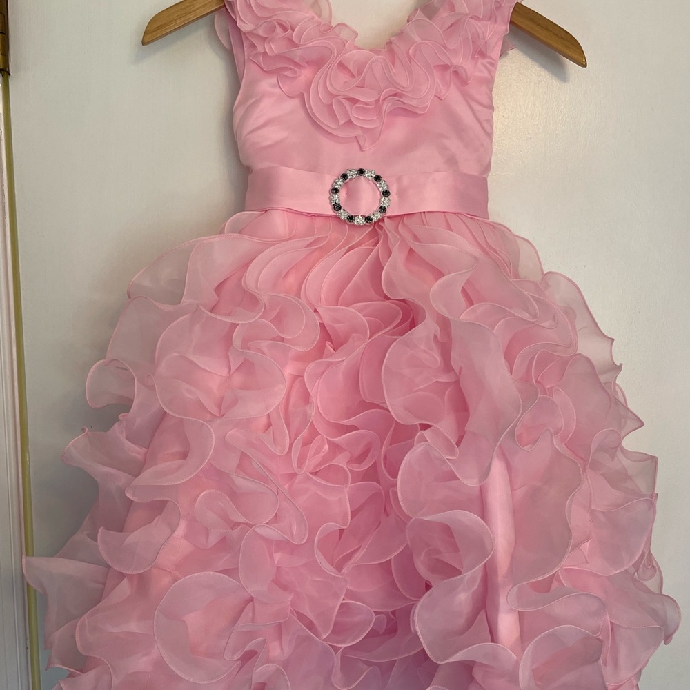 Richie House Pink Ruffled Dress sz6/7